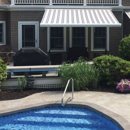 SummerSpace tan stripe awning